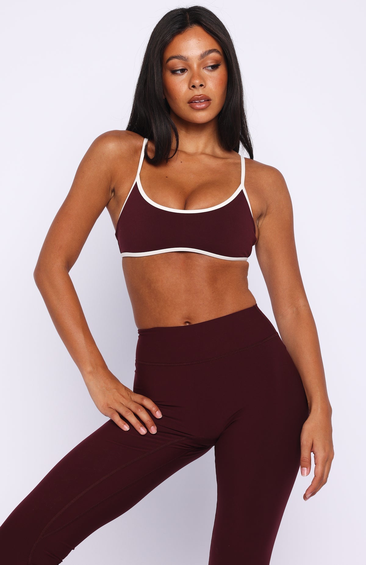 White Fox Blitz Sports Bra Merlot/Cream