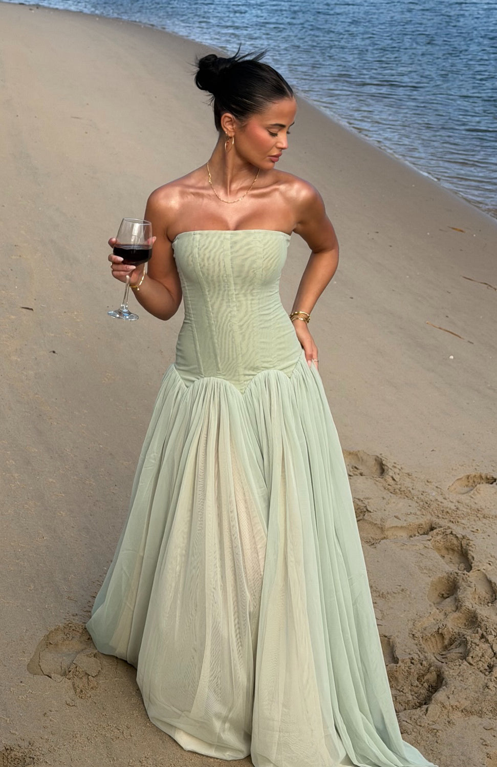White Fox Magic Muse Maxi Dress Mint