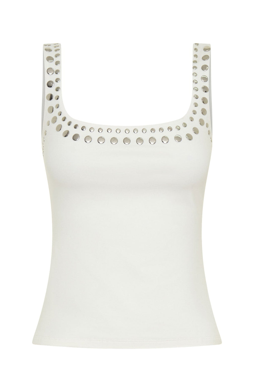White Fox Let's Play Studded Tank Top White