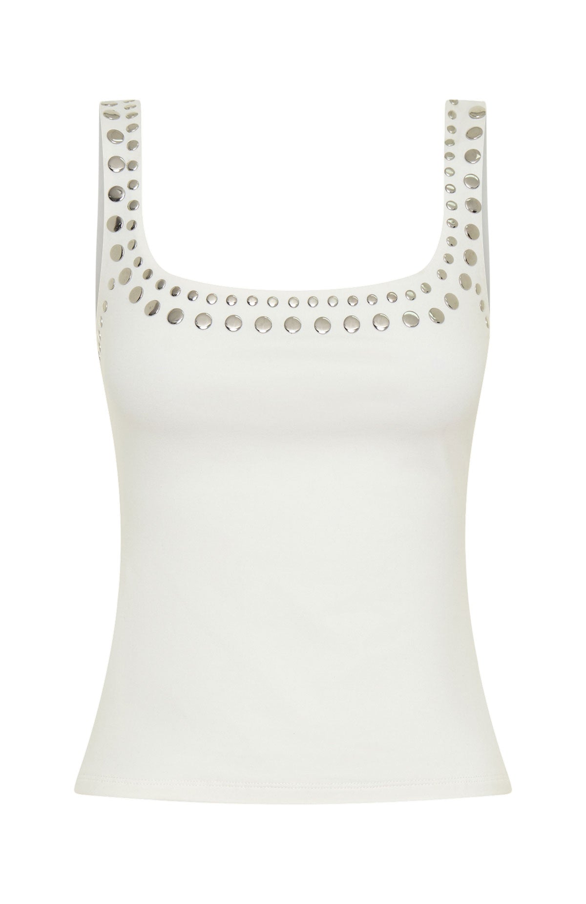 White Fox Let's Play Studded Tank Top White