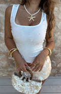 White Fox Brat Girl Summer Tank White