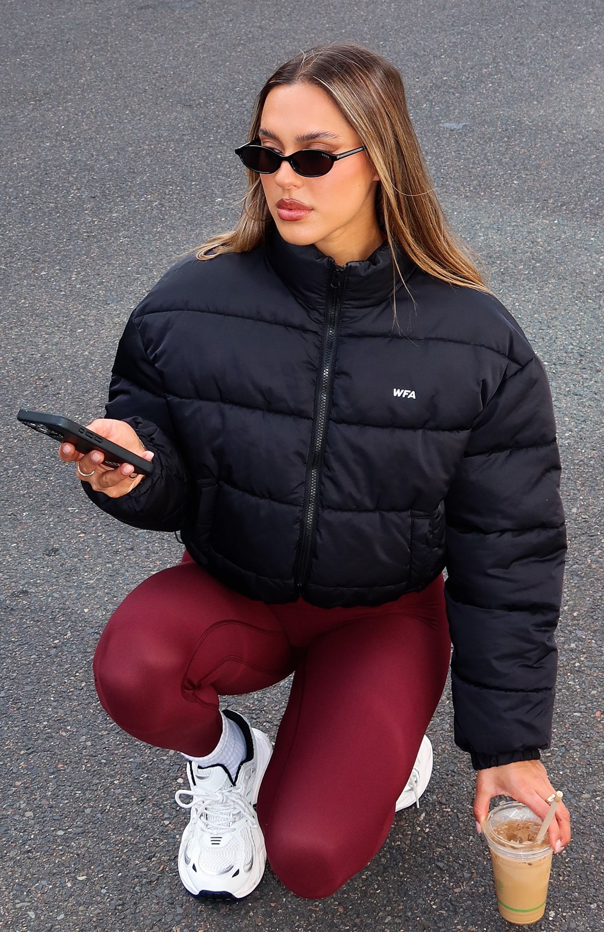 White Fox Summit Zip Through Puffer Black