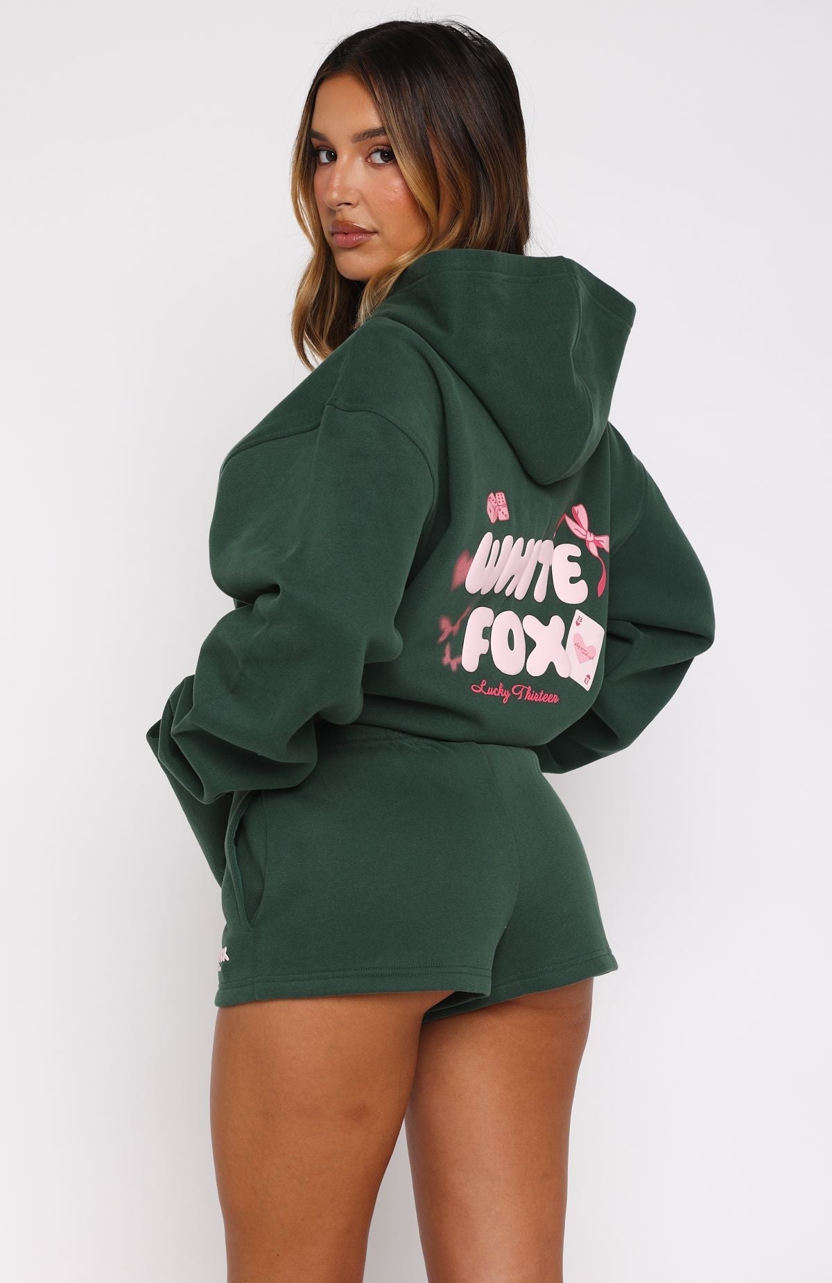 White Fox Lucky Thirteen Stephanie Lounge Shorts Green
