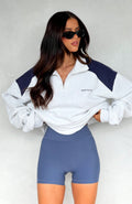 White Fox It's A Bad Idea Zip Front Sweater Grey