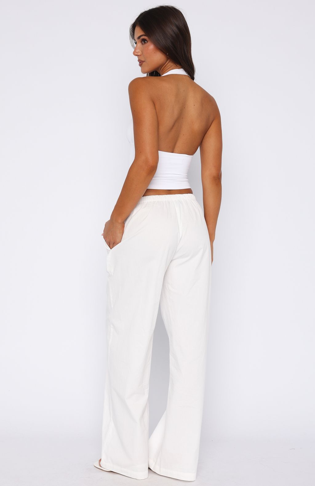 White Fox Sweet Like Me Wide Leg Pants White