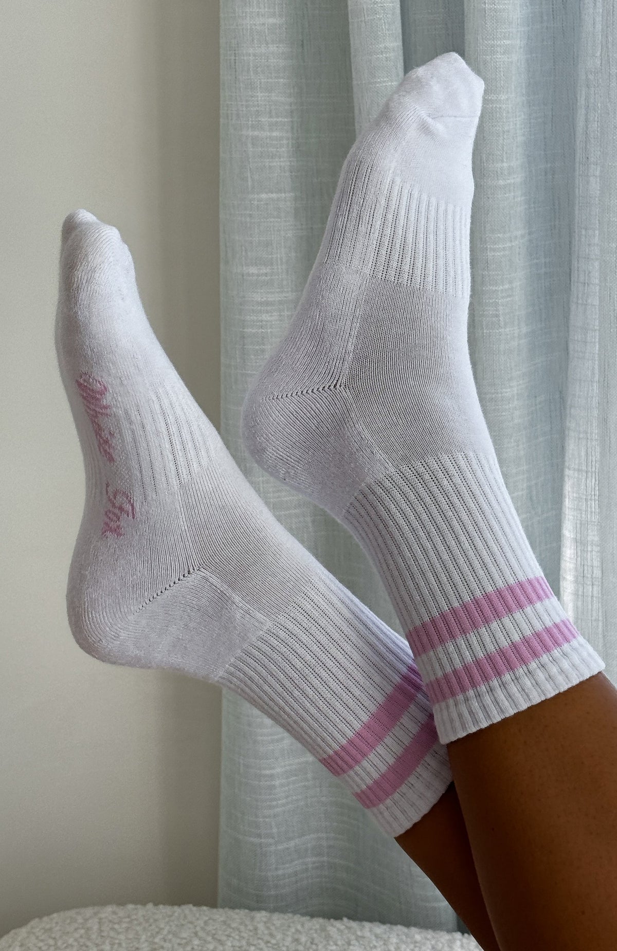 White Fox Grounded Socks White/Pink