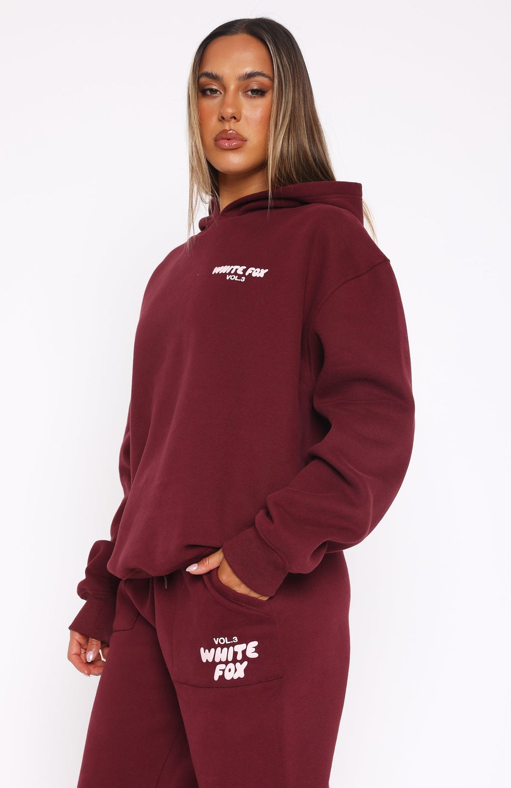 White Fox Offstage Hoodie Red Velvet