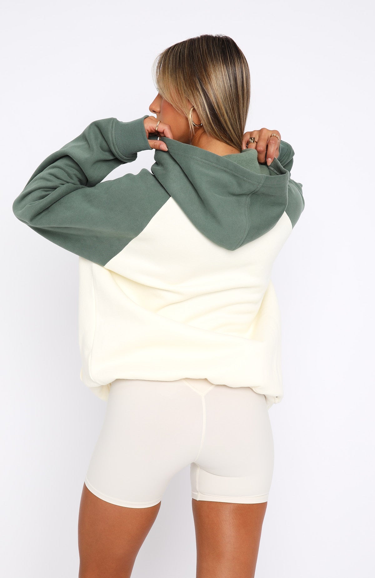 White Fox Caught Up On It Oversized Hoodie Cream
