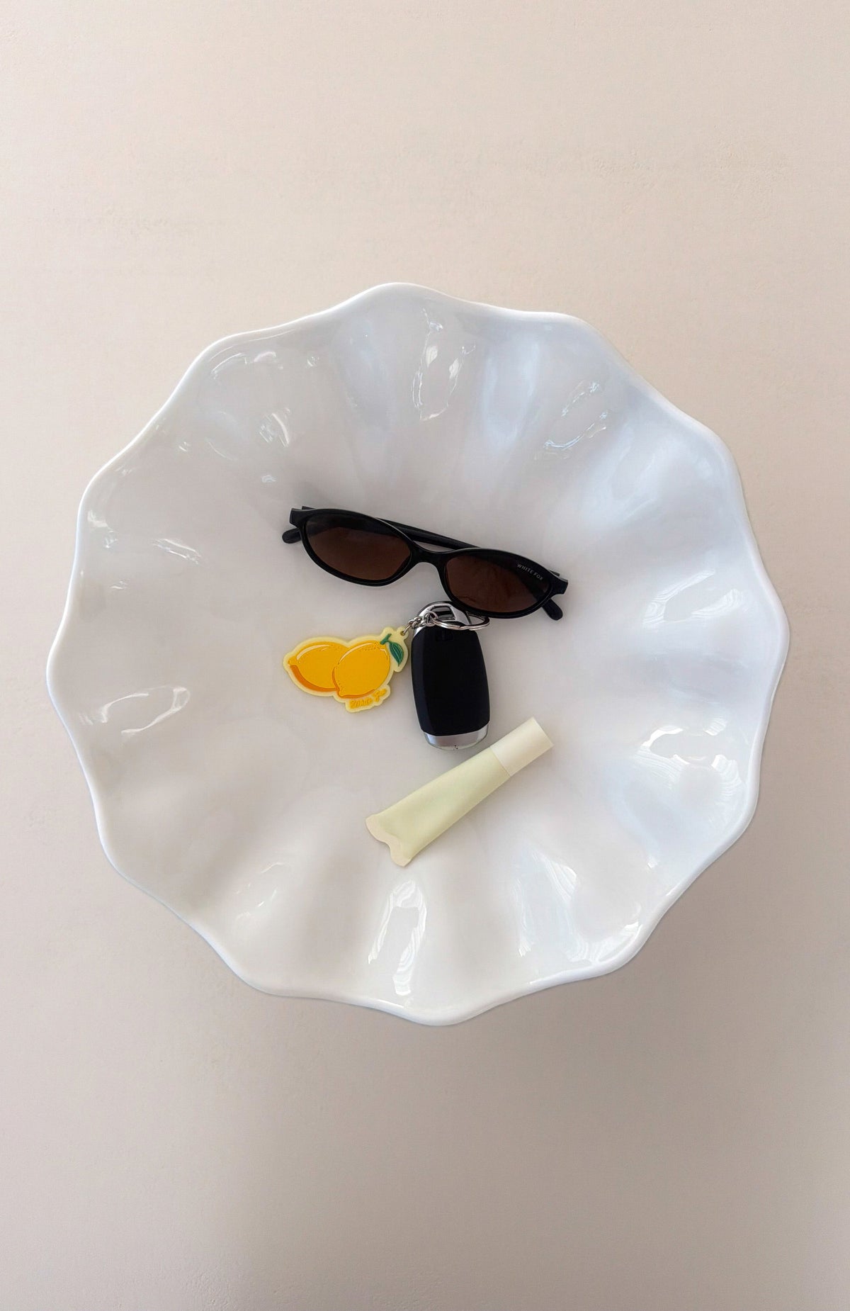 White Fox Wrenley Keychain Lemon