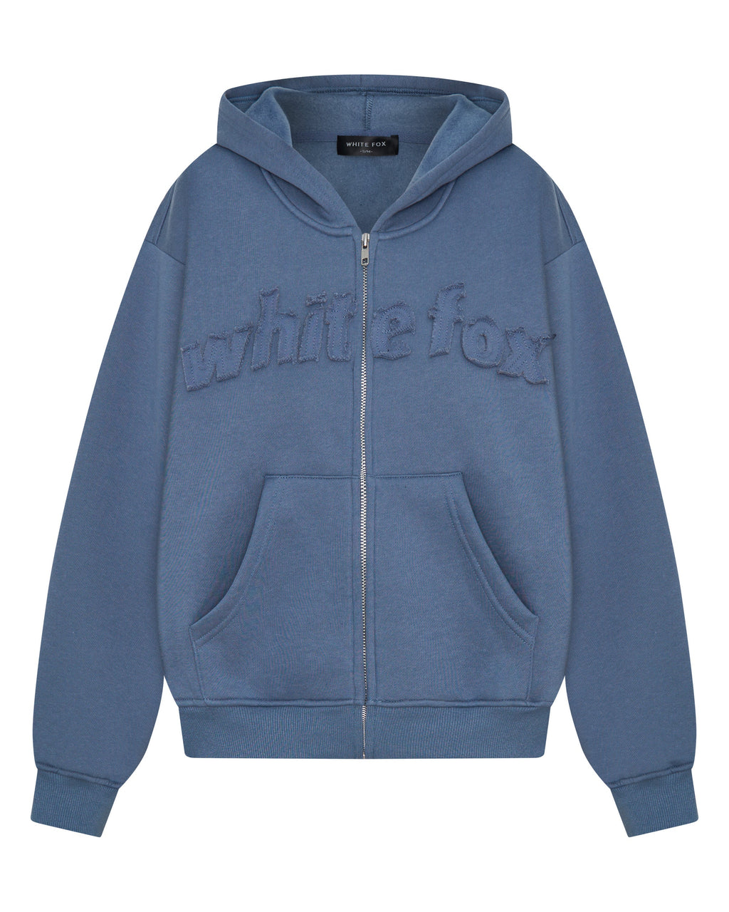 White Fox From The Archives Lexi Boxy Zip Front Hoodie Ocean