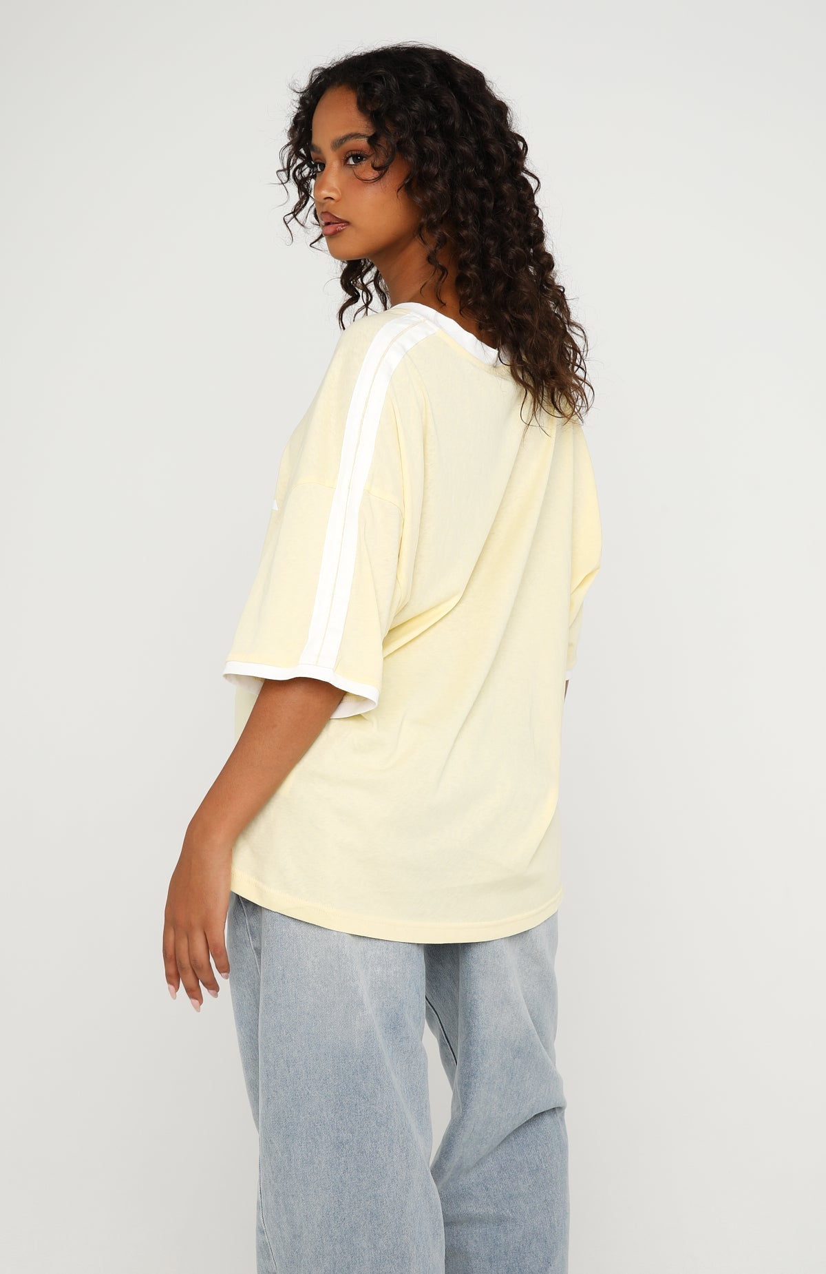 White Fox Sweet Vibe Oversized Sports Tee Lemon