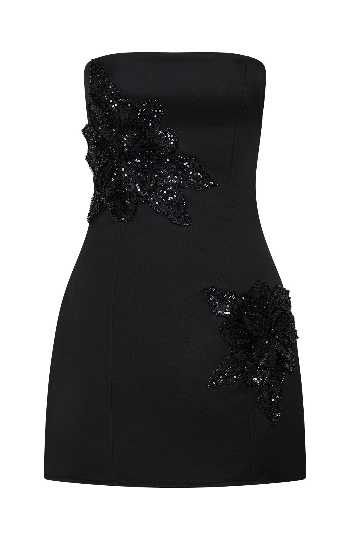 White Fox Rendezvous Strapless Mini Dress Black