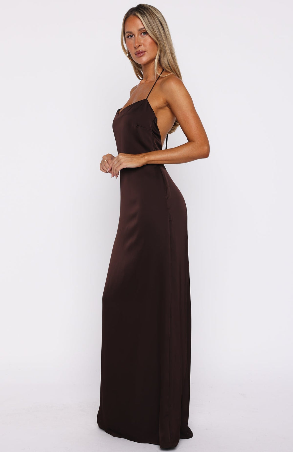 White Fox Amore Maxi Dress Dark Chocolate