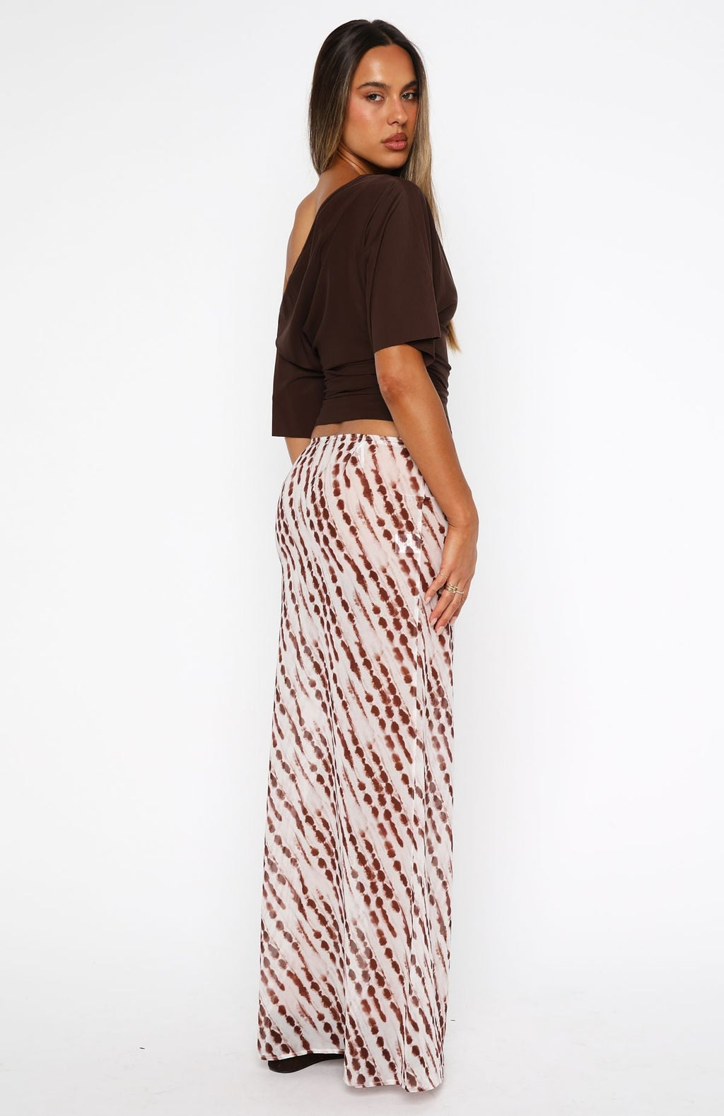 White Fox Sunday Strolls Maxi Skirt Espresso Mist