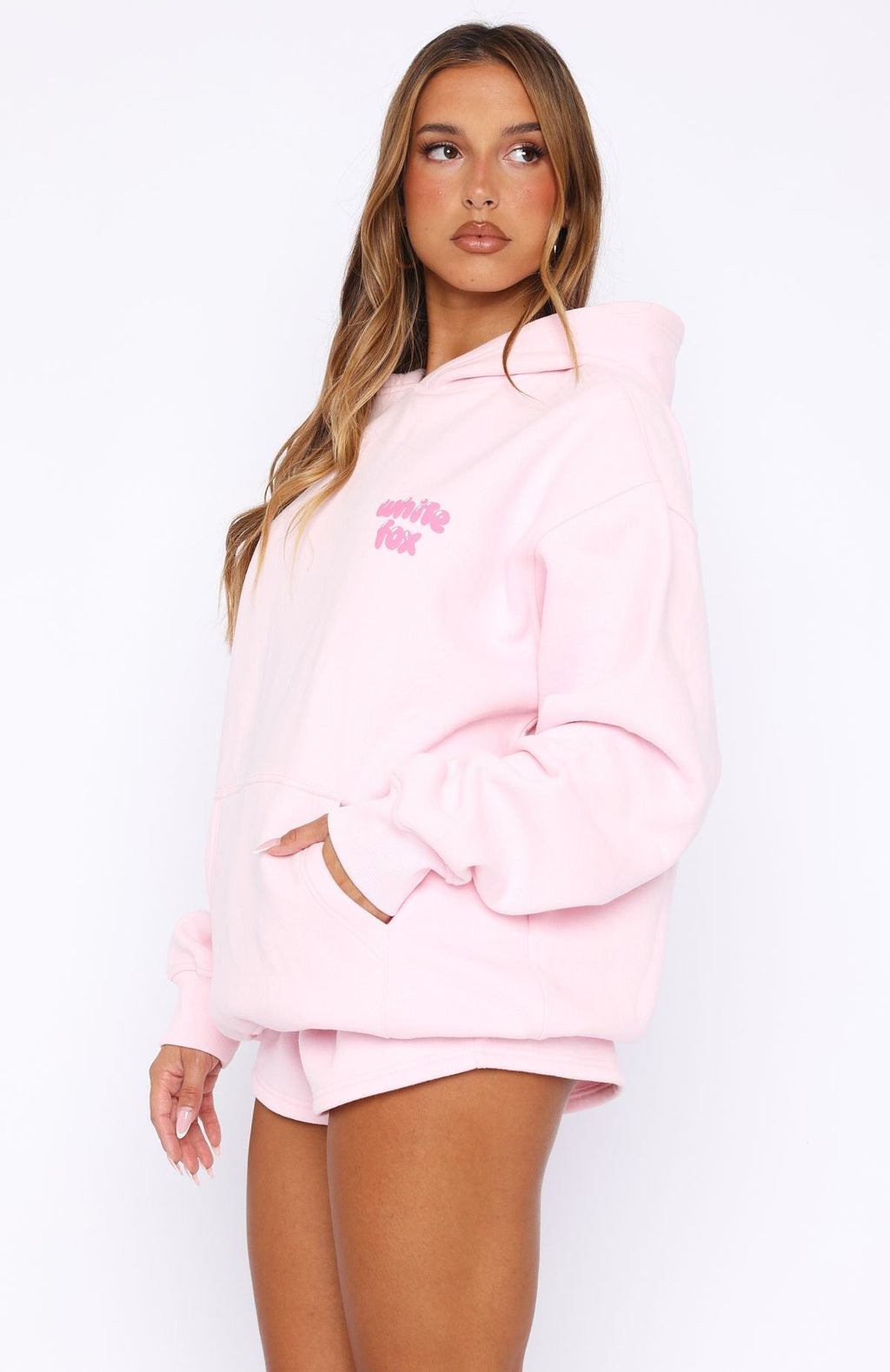 White Fox Sweet Sensations Oversized Hoodie Pink