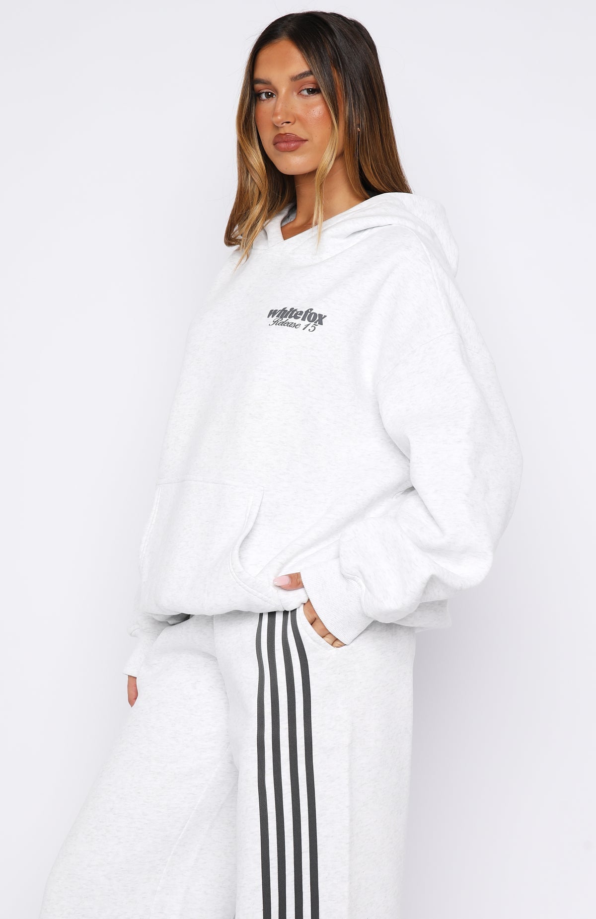 White Fox Release 15 Kiana Oversized Hoodie Grey Marle