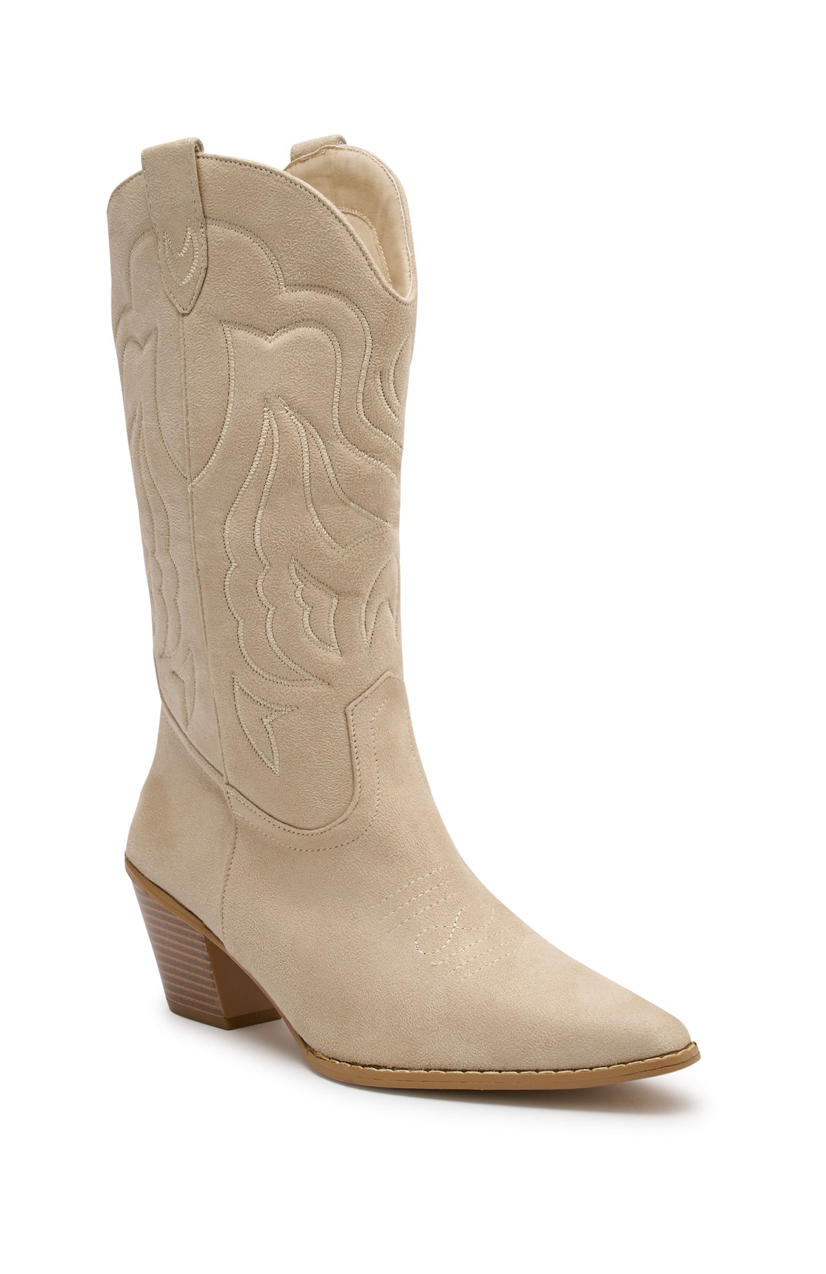 White Fox Darcy Cowboy Boots Nude