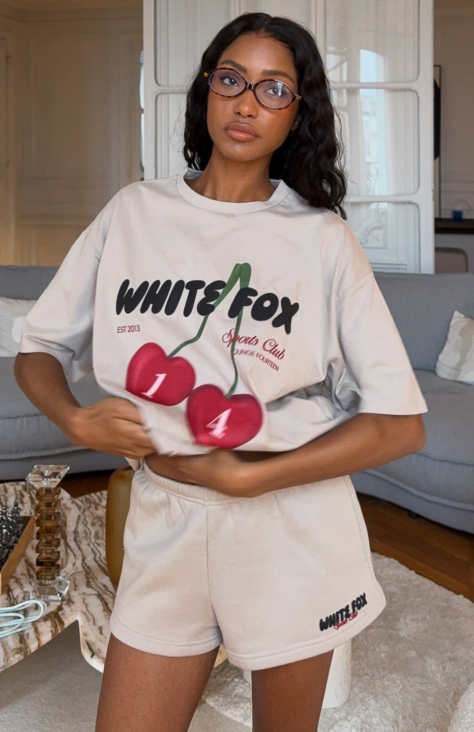 White Fox Club 14 Trinity Oversized Tee Moon