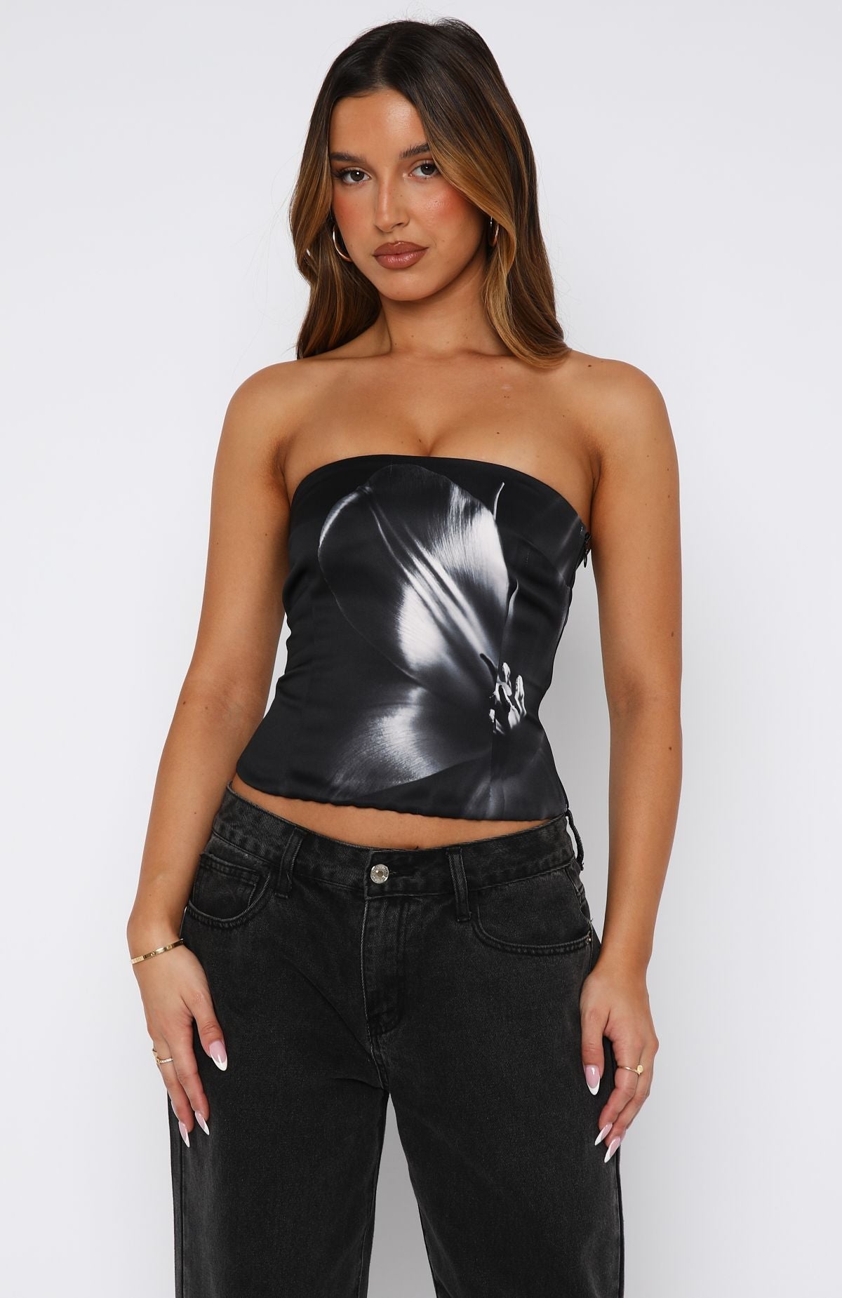 White Fox I'll Be Alright Strapless Bustier Midnight Twist