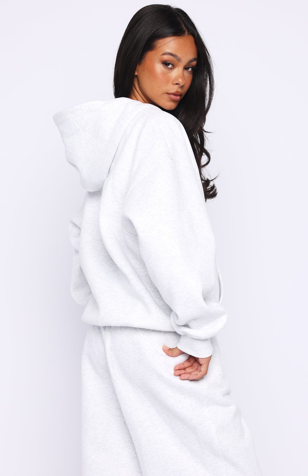 White Fox Know What You Want Oversized Hoodie Grey Marle