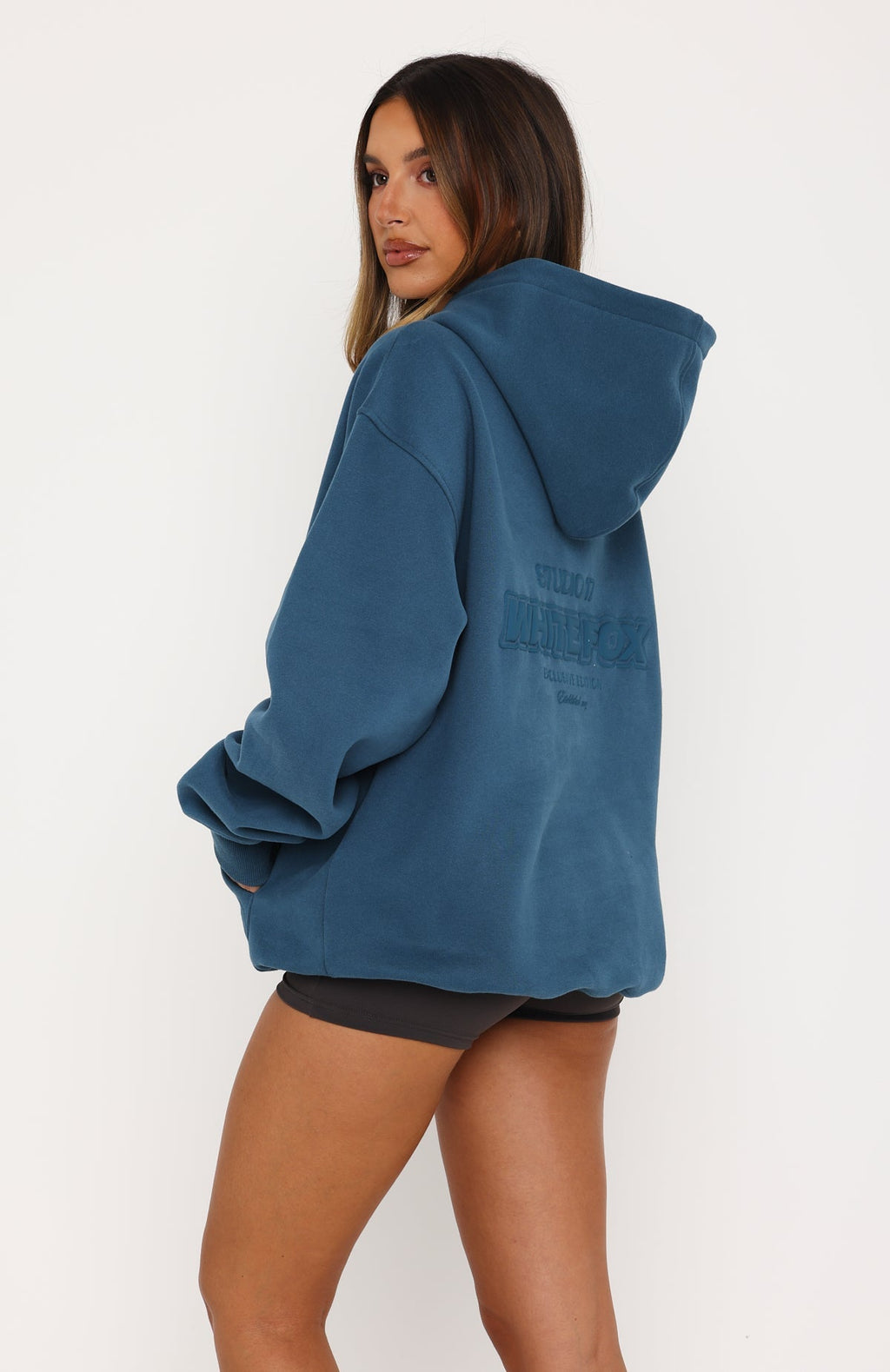 White Fox Studio 17 Spencer Oversized Hoodie Teal