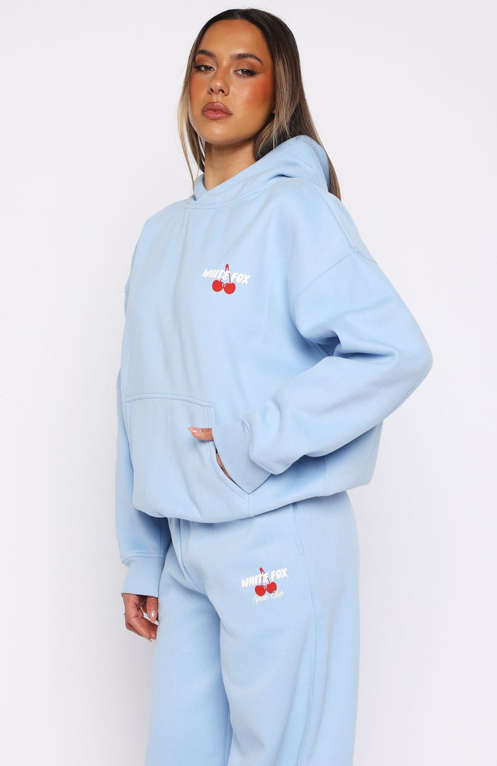 White Fox Club 14 Cassie Boxy Hoodie Blue