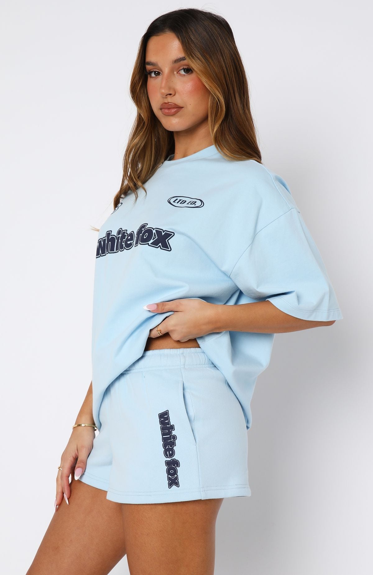 White Fox Ready To Go Lounge Shorts Baby Blue