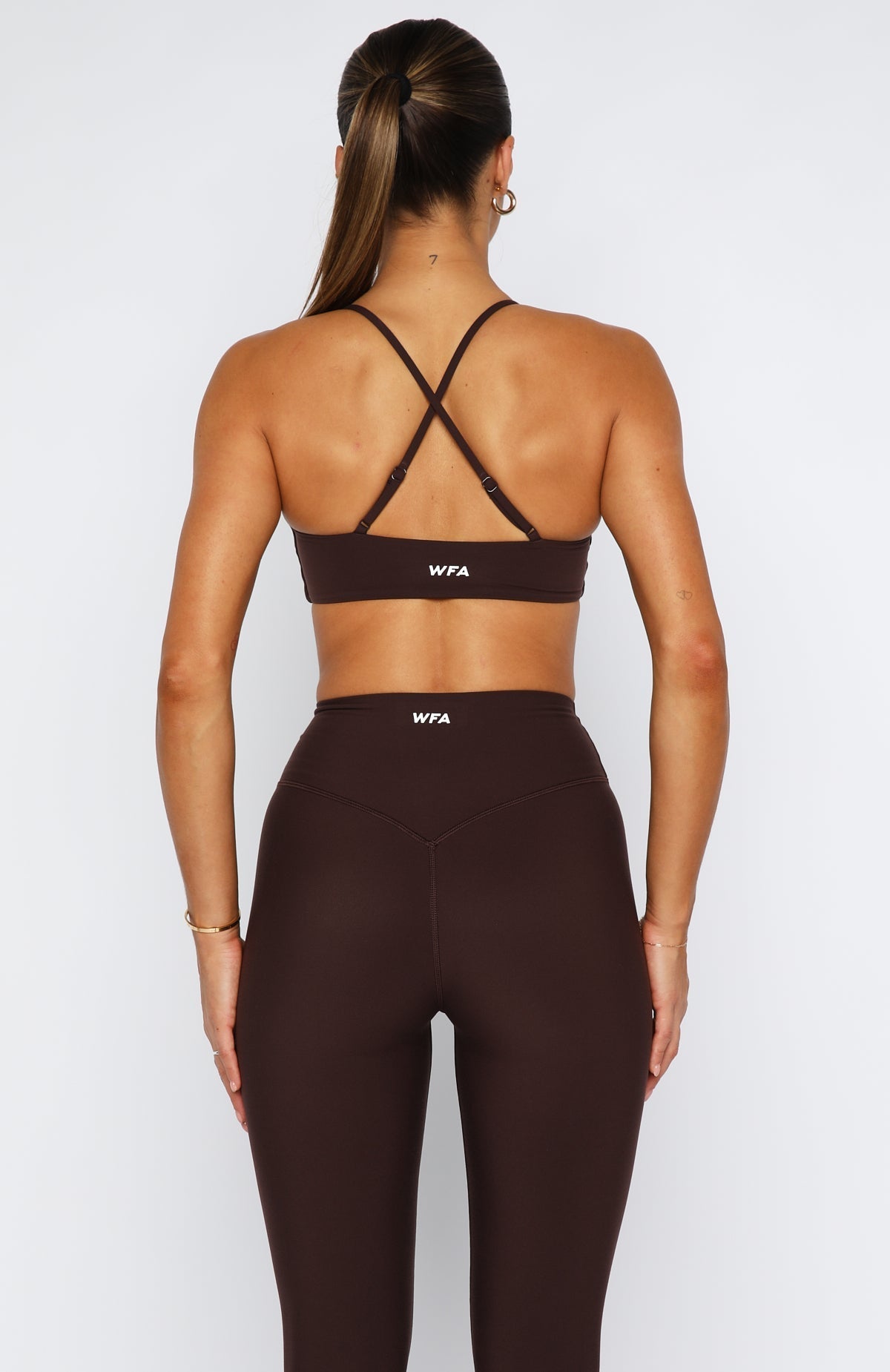 White Fox Fusion Sports Bra Dark Chocolate