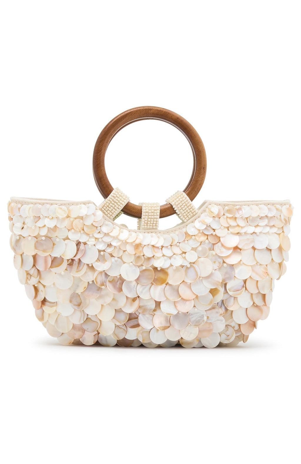 White Fox Alessandra Shell Top Handle Bag Cream