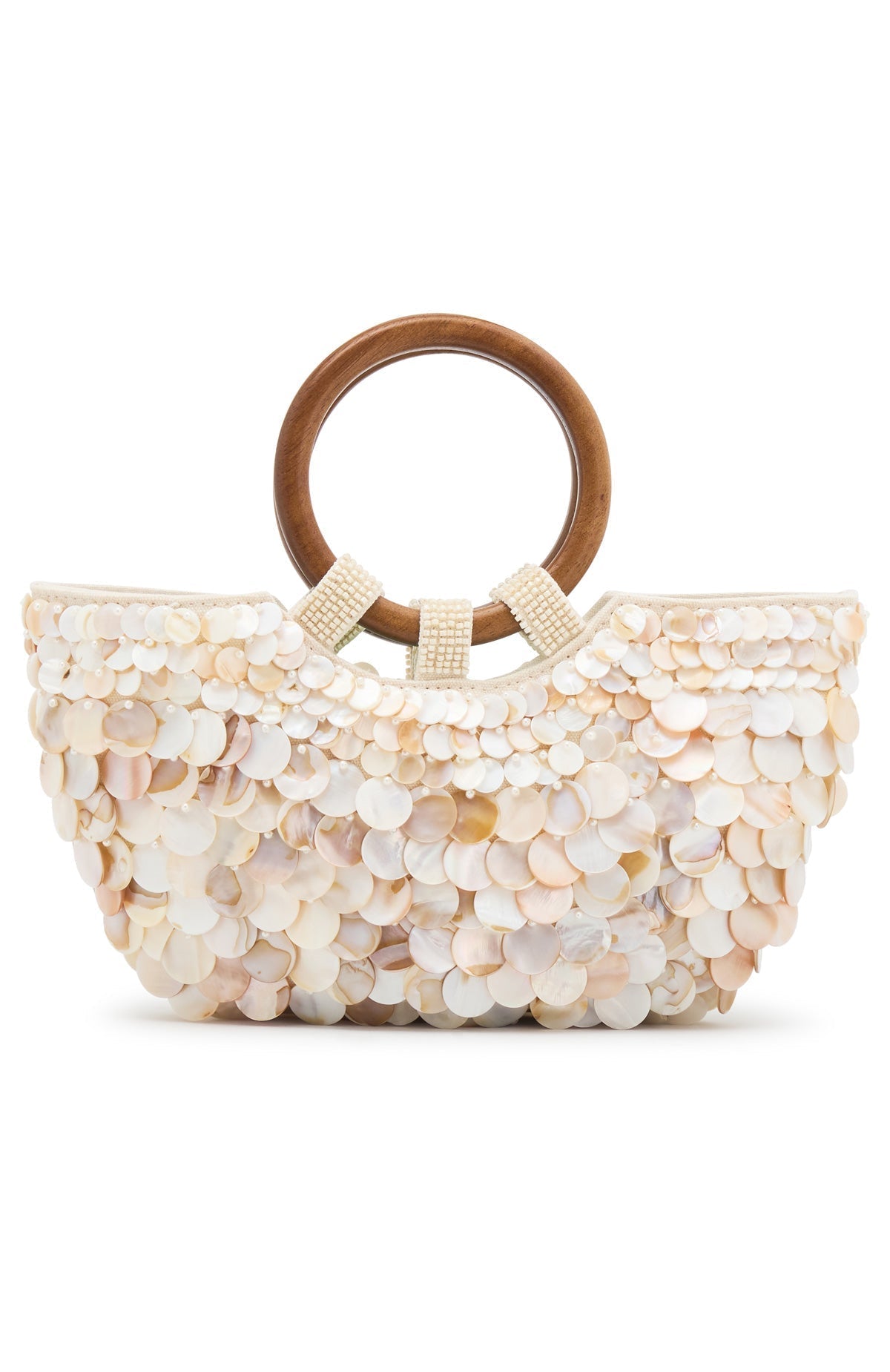 White Fox Alessandra Shell Top Handle Bag Cream