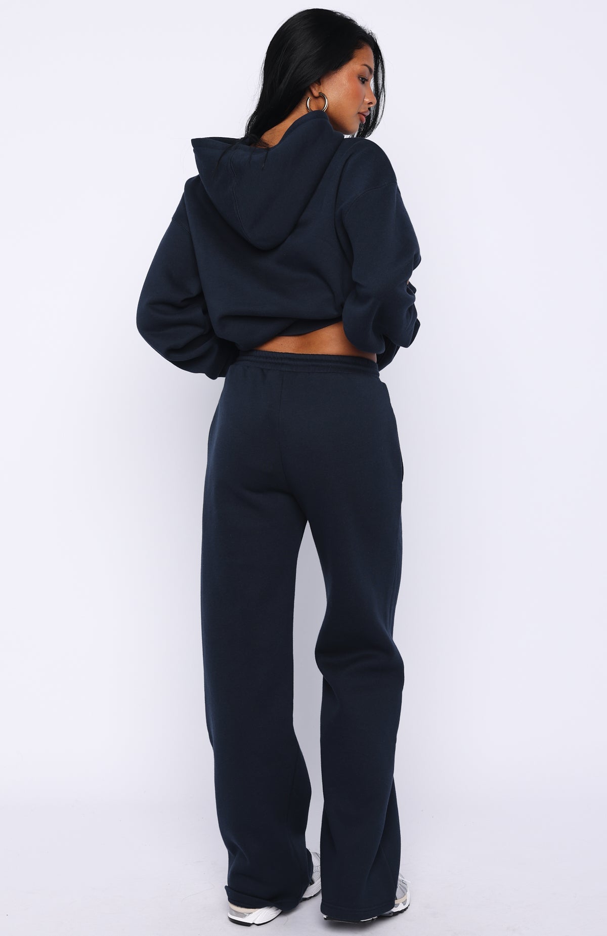 White Fox Starting Fresh Wide Leg Sweatpants Navy