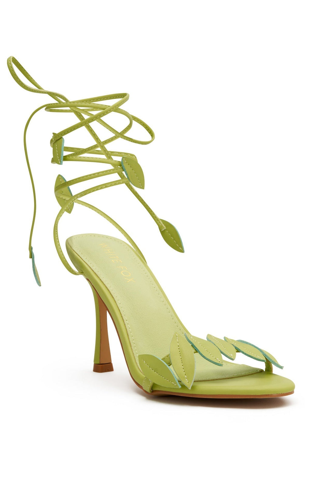 White Fox Fritz Wrap Heels Lime PU