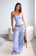 White Fox Promise Me This Pants Navy Check