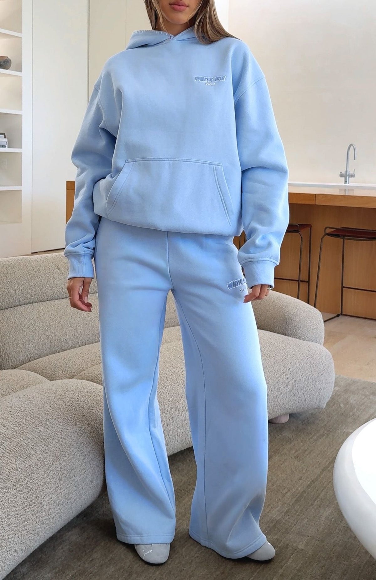 White Fox Vol. 1 Wide Leg Sweatpants Blue