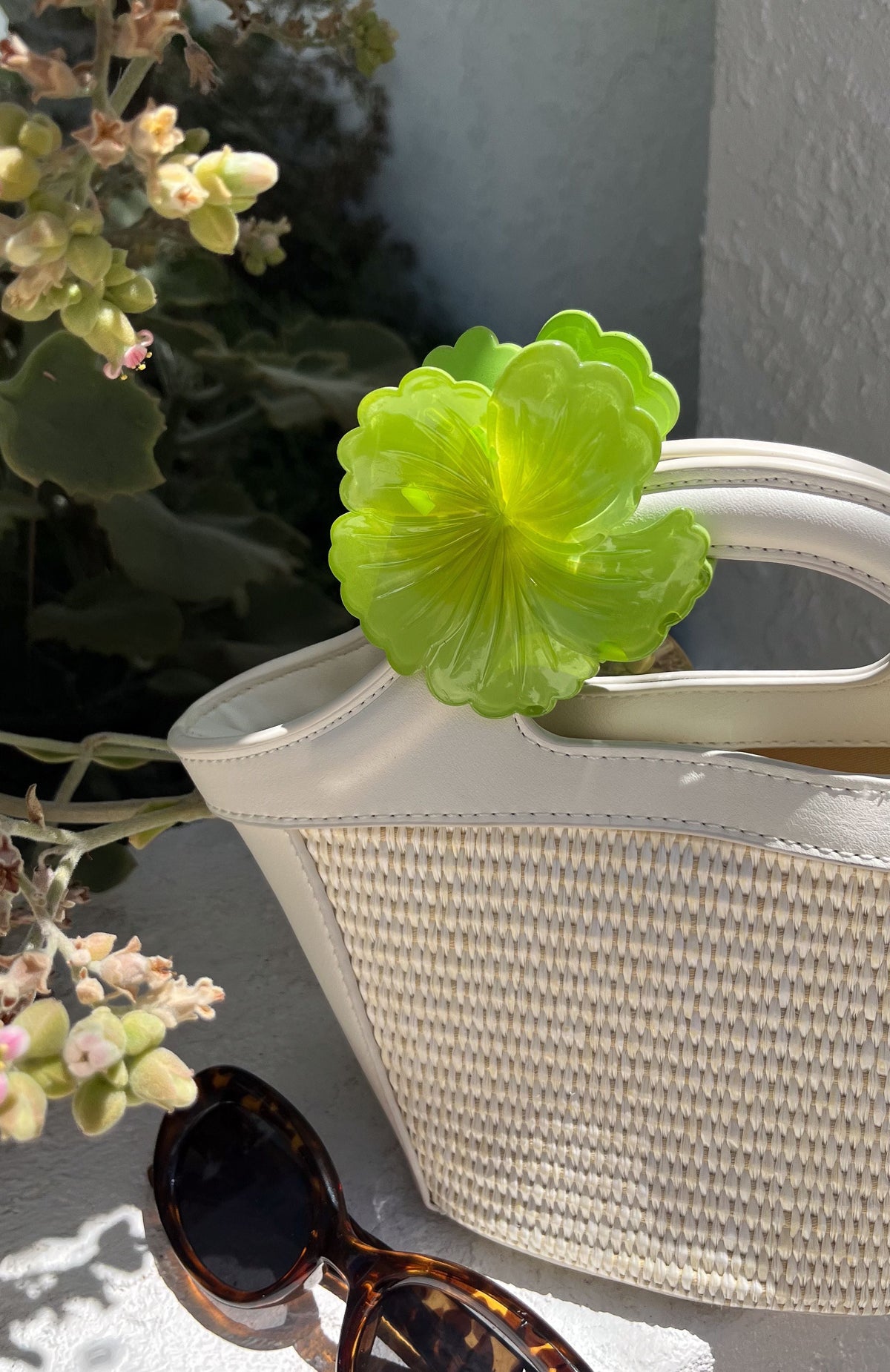White Fox Celia Hair Clip Lime