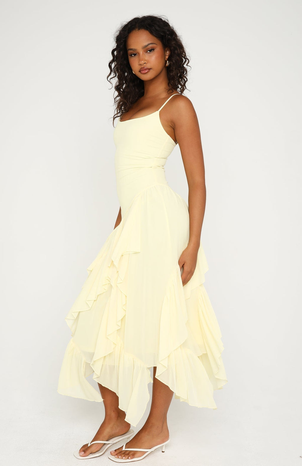 White Fox Soul Escape Midi Dress Lemon