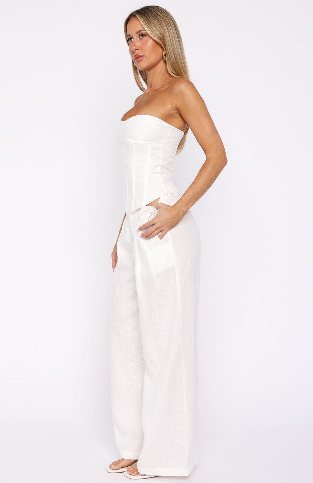 White Fox Unfinished Feelings Pants White