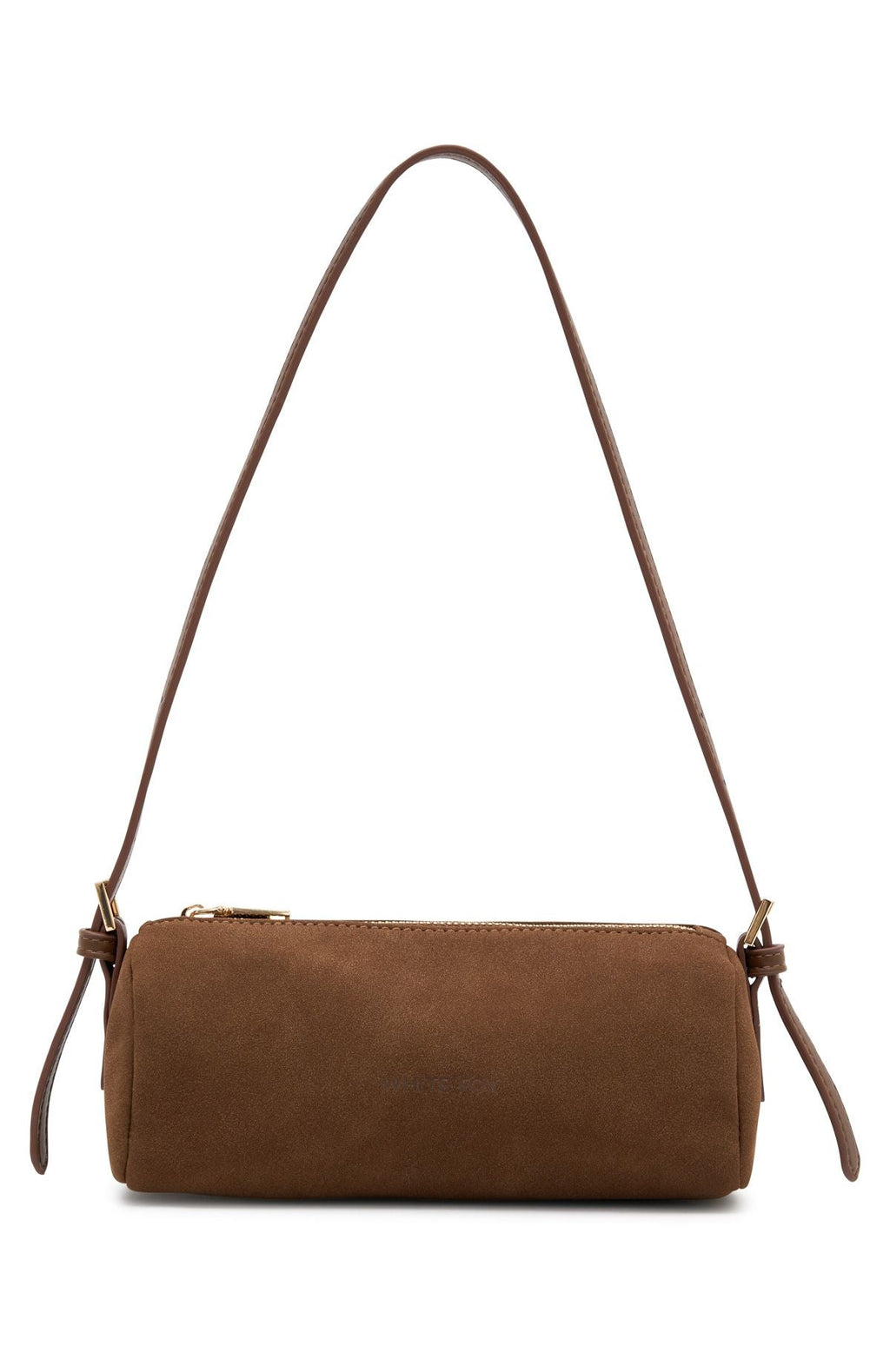 White Fox Gannon Shoulder Bag Chocolate Faux Suede