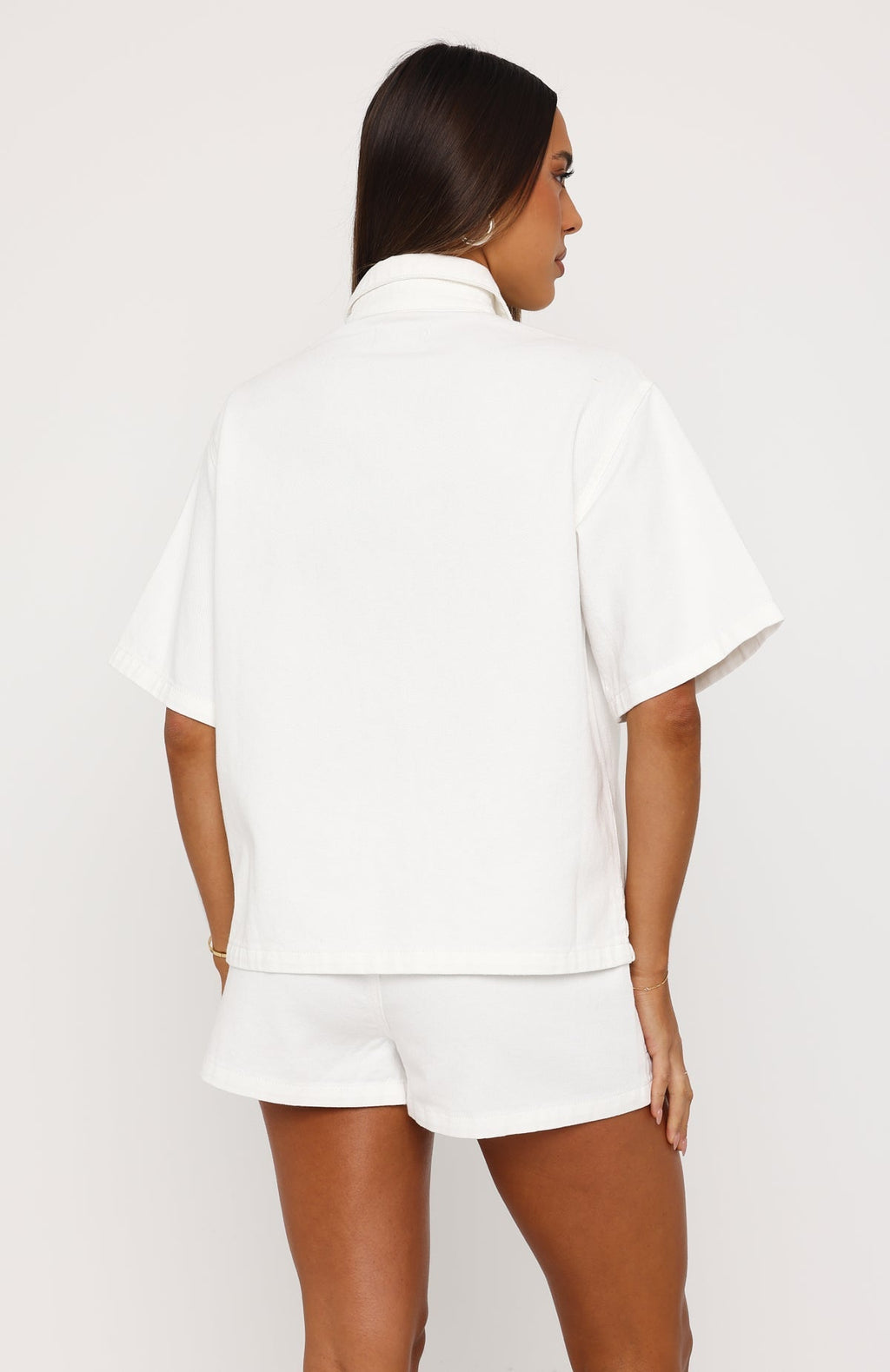 White Fox Denim Daydream Button Up Shirt White