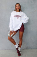 White Fox Stand With You Long Sleeve Oversized Tee White