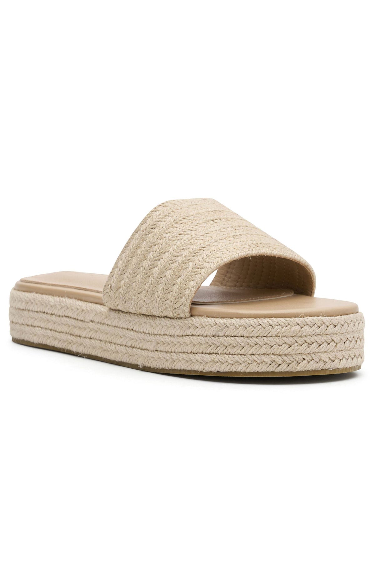White Fox Lush Life Slides Natural Woven