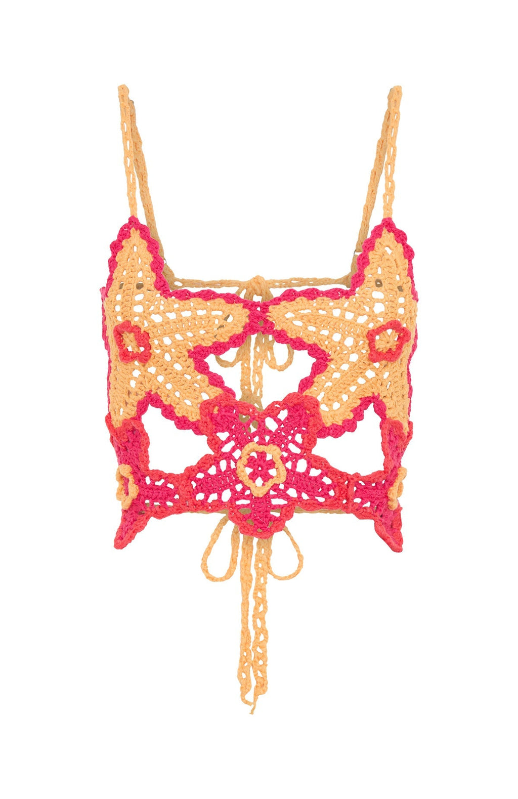 White Fox So Fresh Crochet Top Pastel Orange/Pink