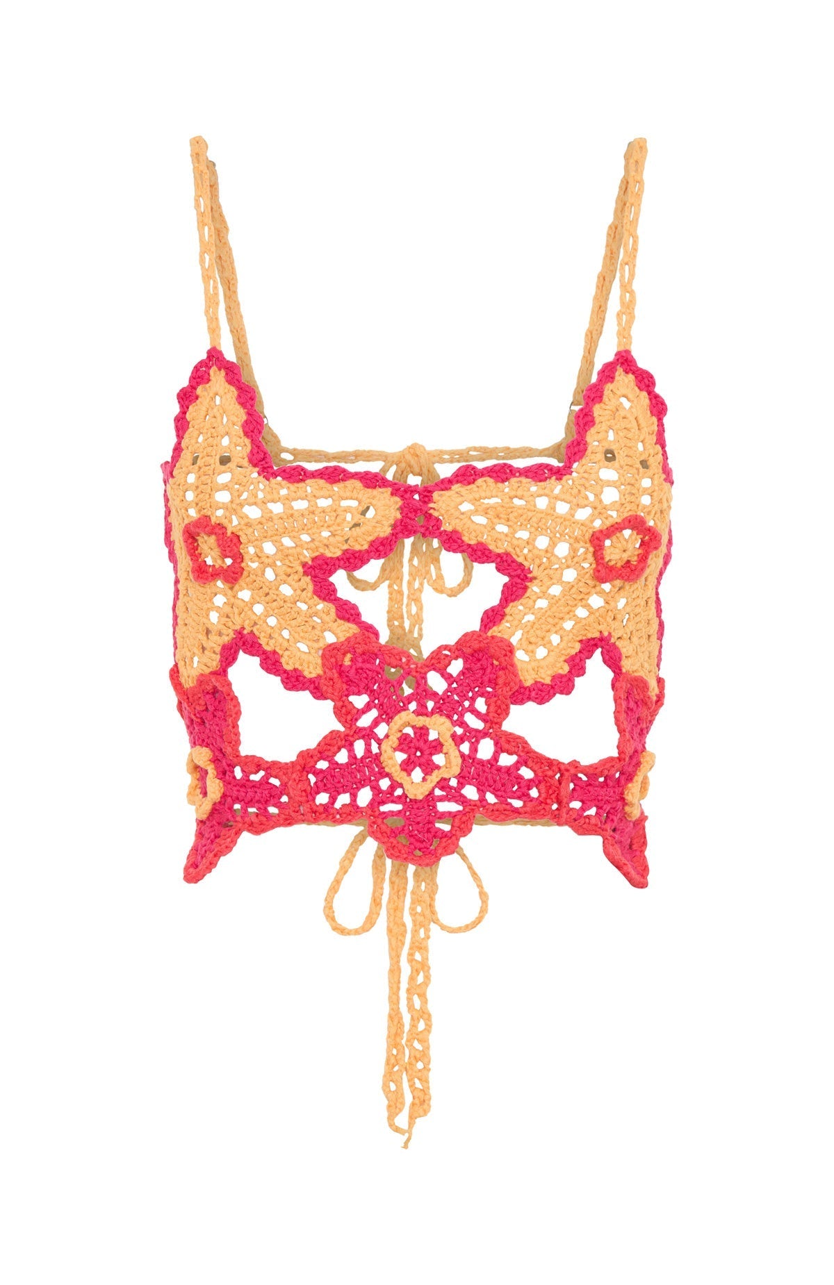 White Fox So Fresh Crochet Top Pastel Orange/Pink