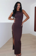 White Fox Don't Want To Be Apart Maxi Dress Dark Chocolate