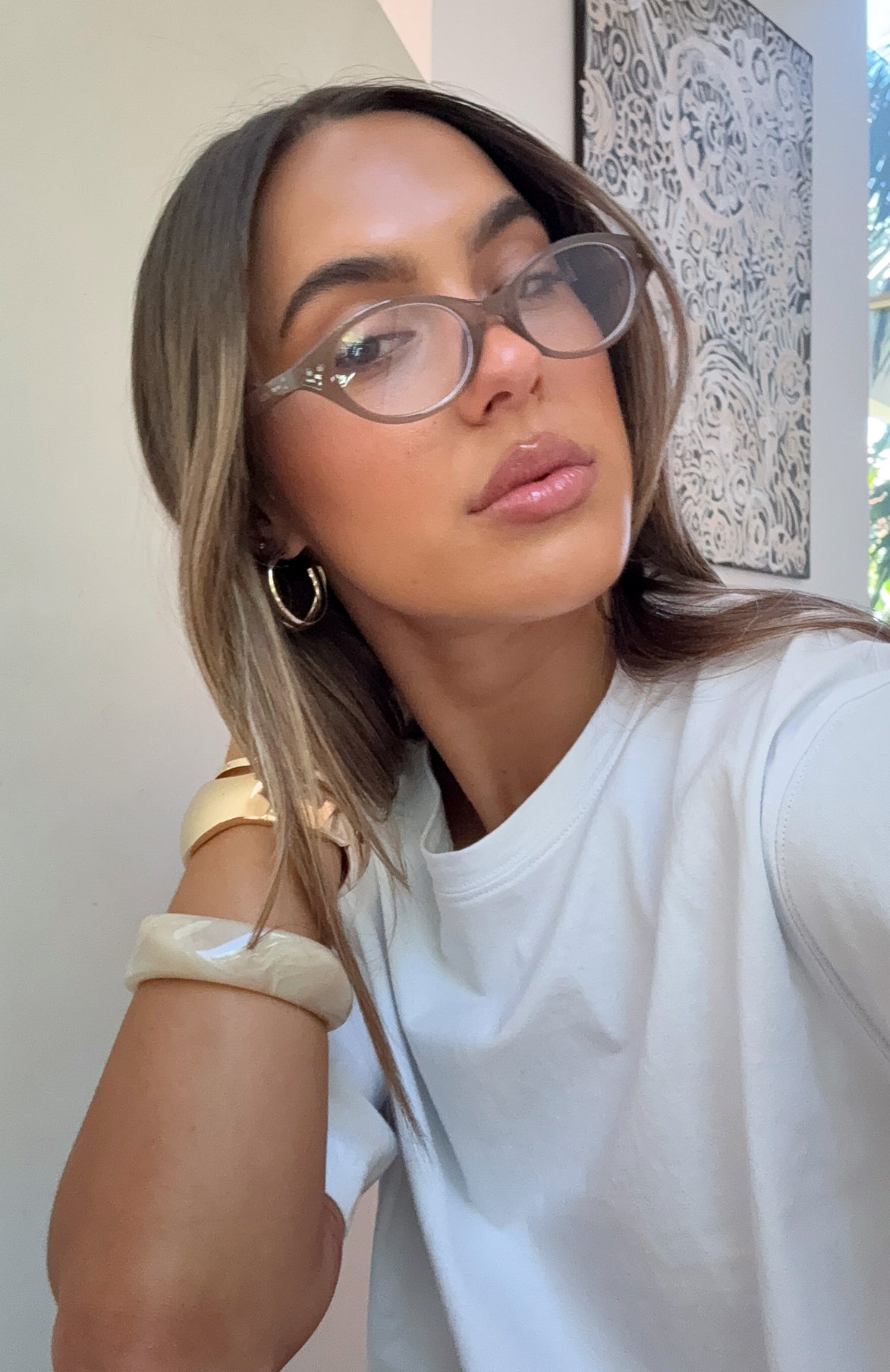 White Fox Rayne Blue Light Glasses Biscuit