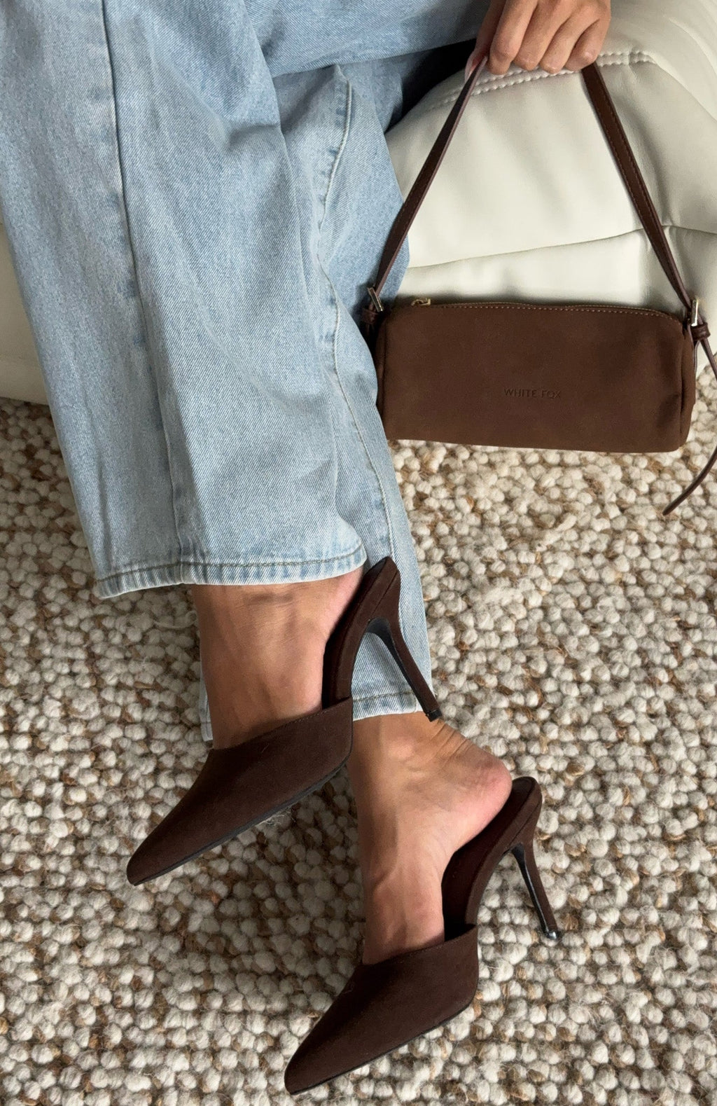 White Fox Cyrilla Mules Chocolate