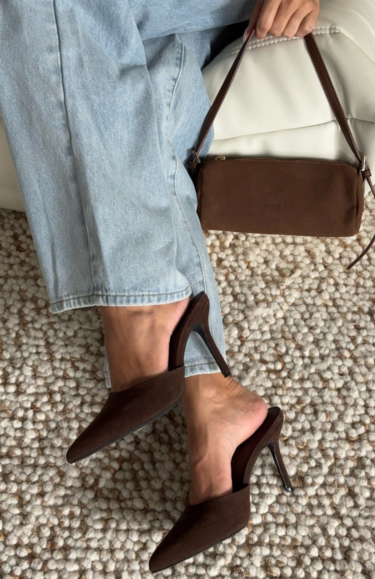 White Fox Cyrilla Mules Chocolate