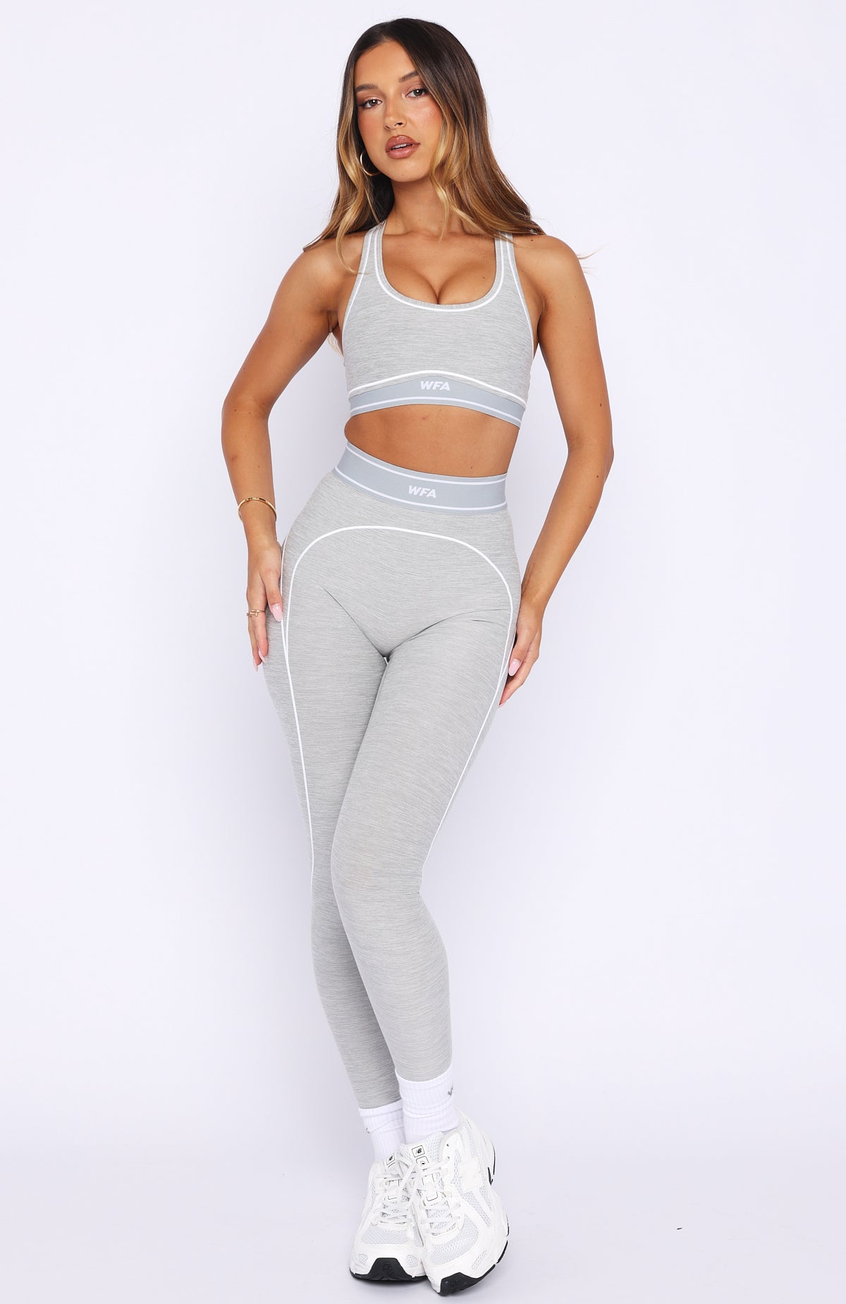 White Fox Strategy Sports Bra Grey Marle