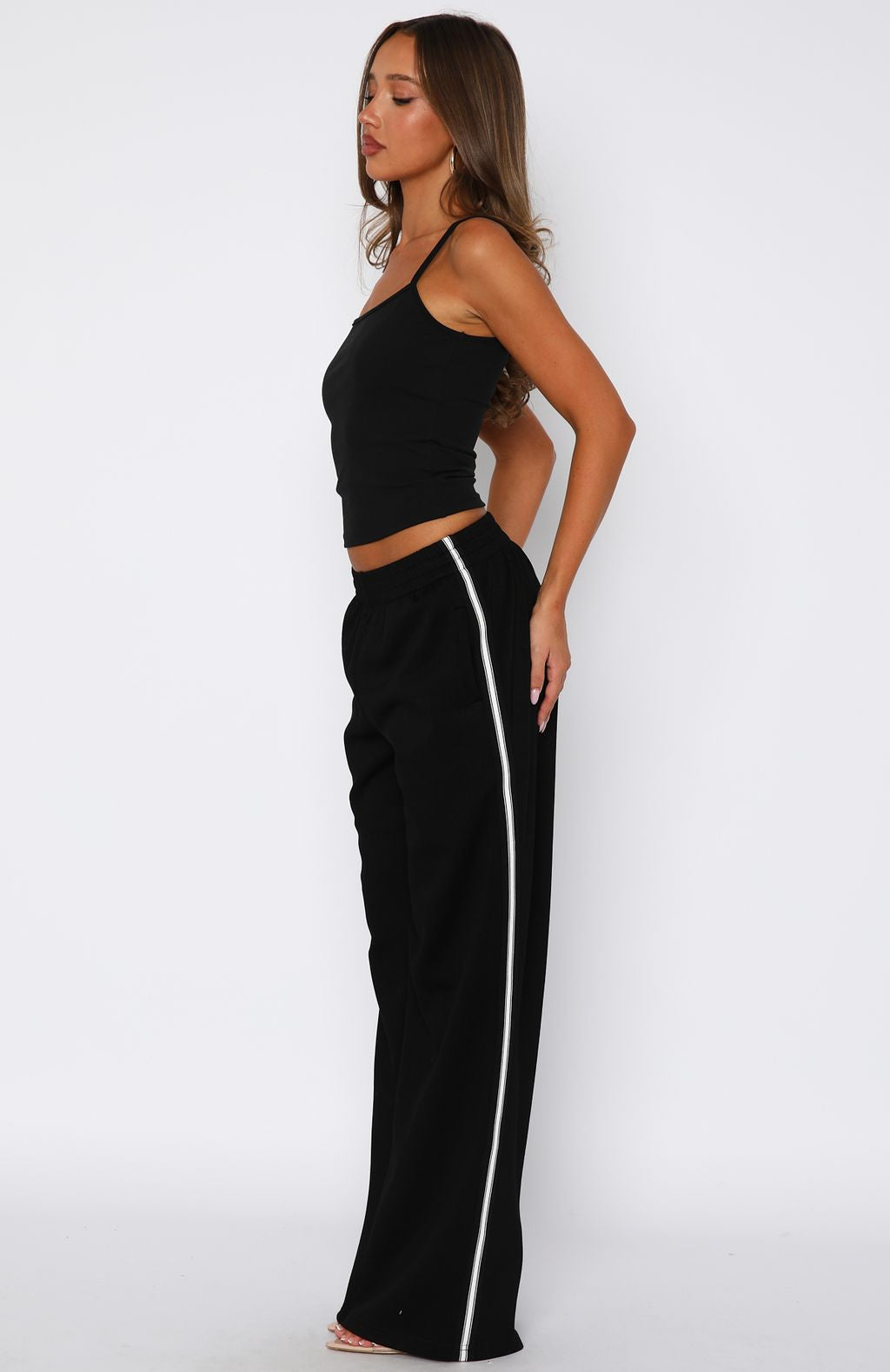 White Fox Travel Era Track Pants Black