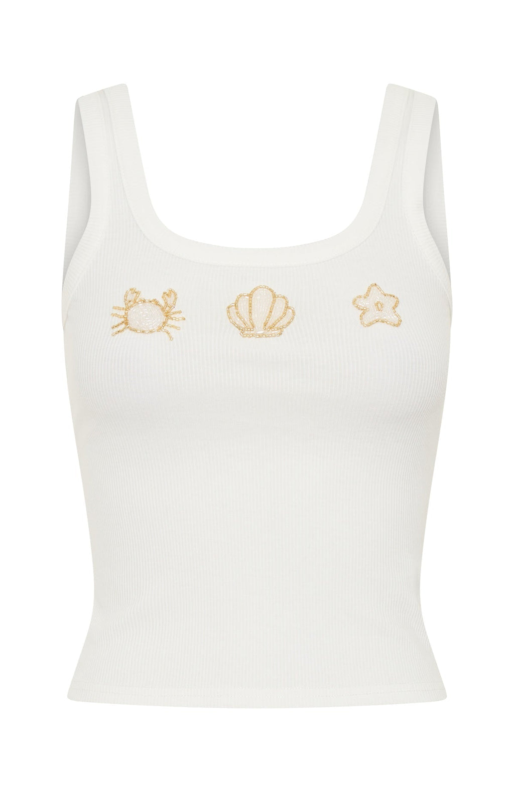 White Fox Be The One Rib Tank White